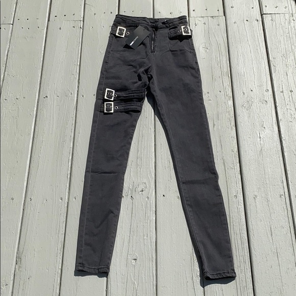 Fashion Nova Denim - Buckle Skinny Jeans